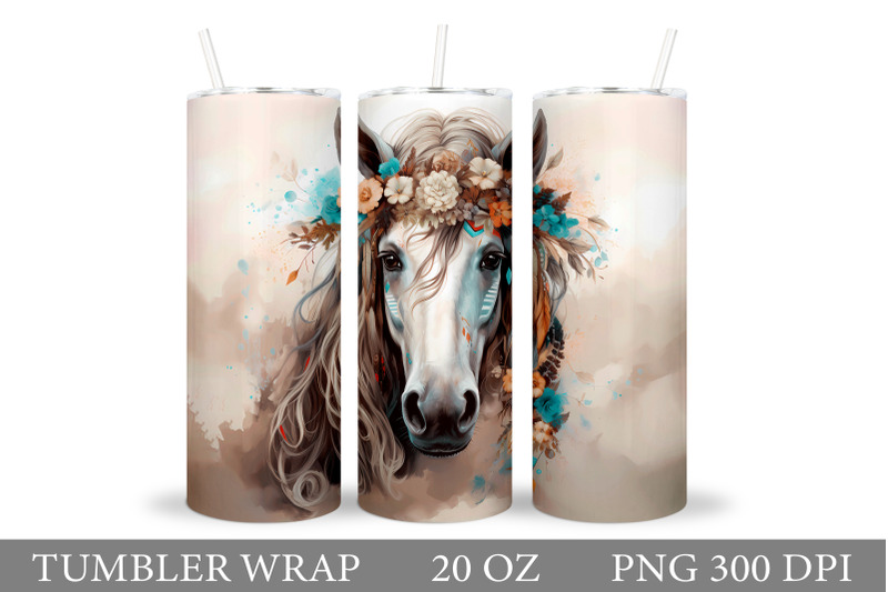 horse-tumbler-wrap-sublimation-boho-horse-tumbler-wrap