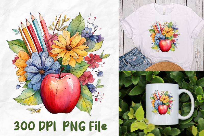 back-to-school-apple-crayons-flower