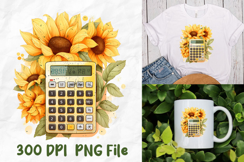 back-to-school-calculator-sunflower