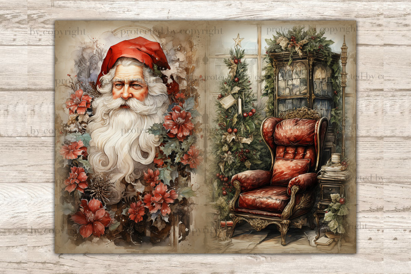 victorian-christmas-junk-journal-page-vintage-collage-page