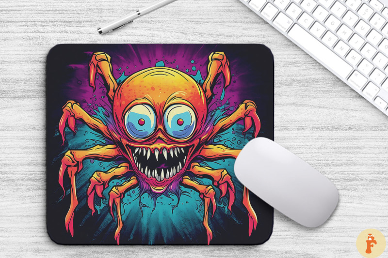 scary-colorful-smiling-spider-mouse-pad