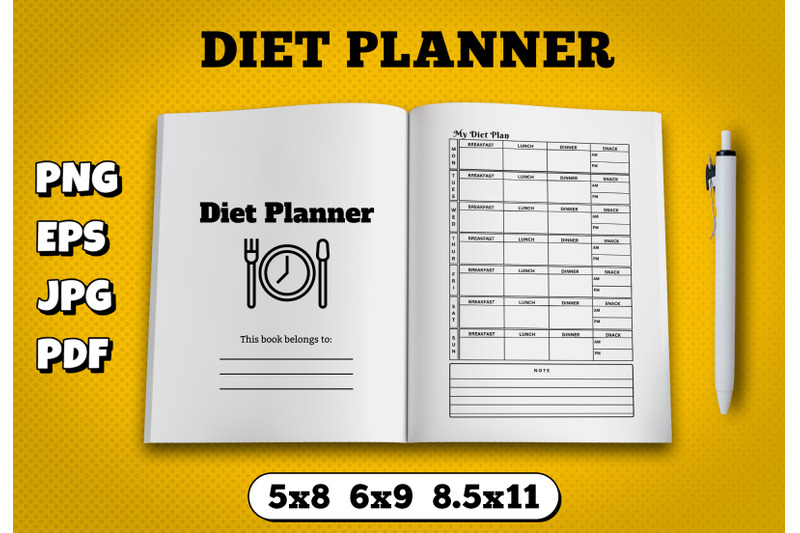 diet-planner-amazon-kdp-interior-for-kindle-publisher