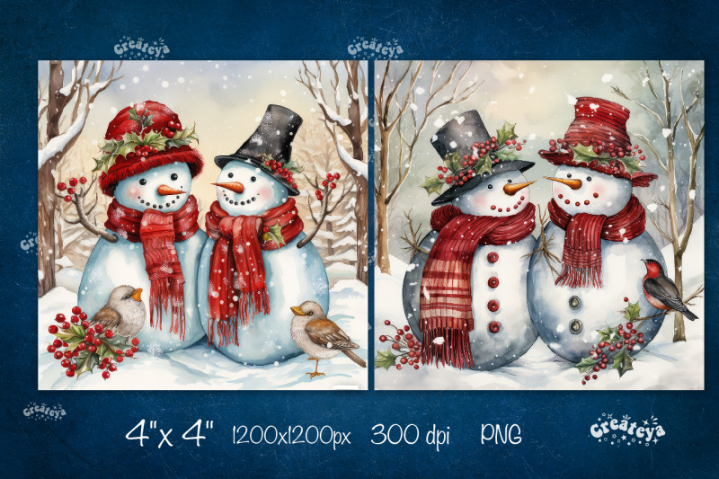 christmas-coaster-sublimation-bundle-square-coaster-design-snowman-png