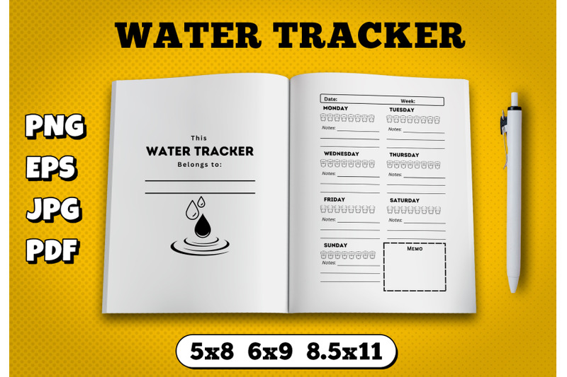 water-tracker-amazon-kdp-interior-for-kindle-publisher