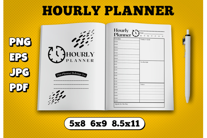 hourly-planner-amazon-kdp-interior-for-kindle-publisher