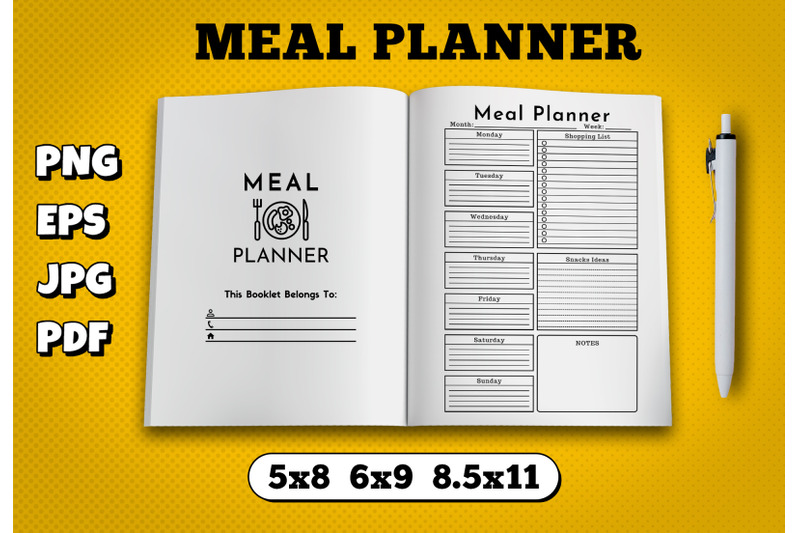 meal-planner-amazon-kdp-interior-for-kindle-publisher