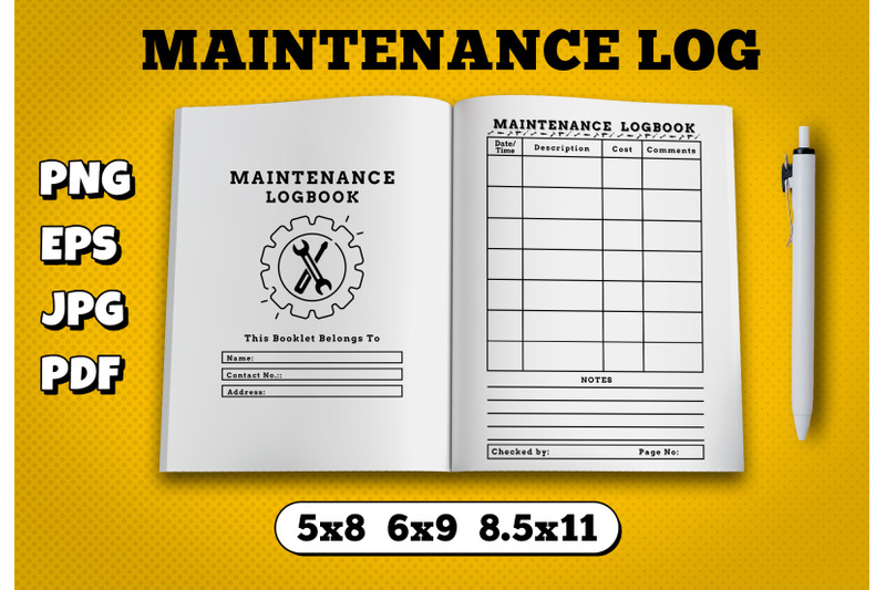 maintenance-log-book-amazon-kdp-interior-for-kindle-publisher