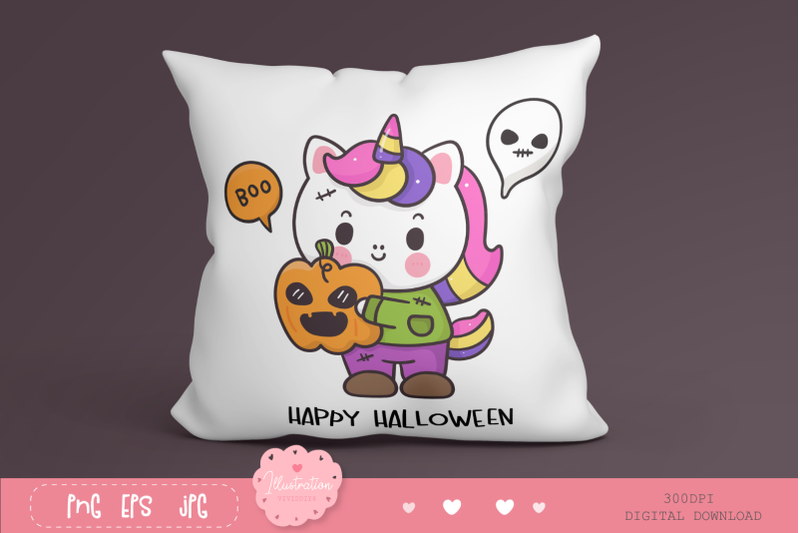 halloween-unicorn-clipart-baby-animal-cartoon-vector-pony
