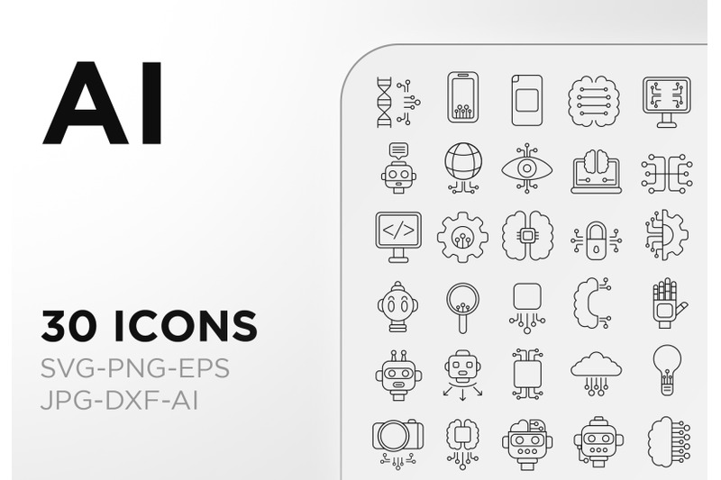 artificial-intelligence-icon-pack-outline-sign-art-collection