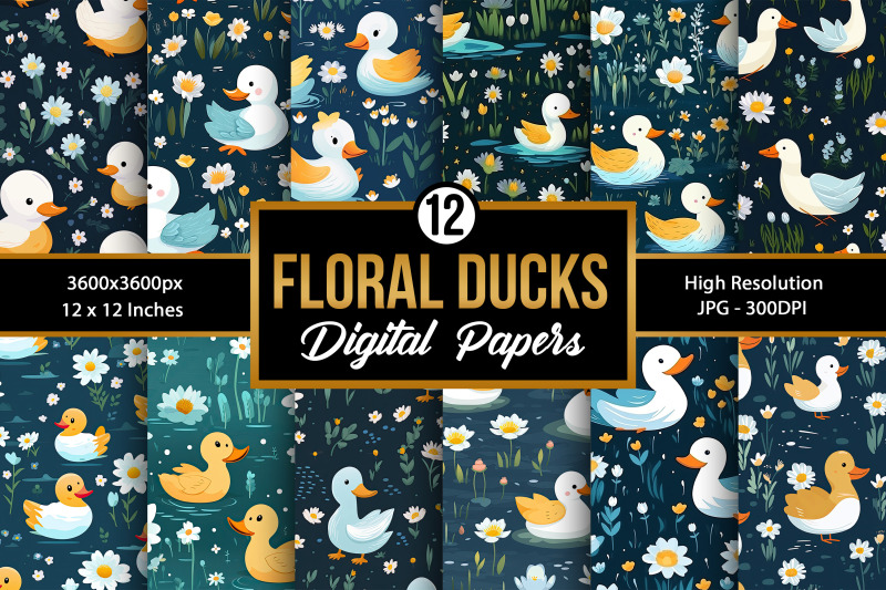 cute-floral-ducks-seamless-pattern-digital-papers