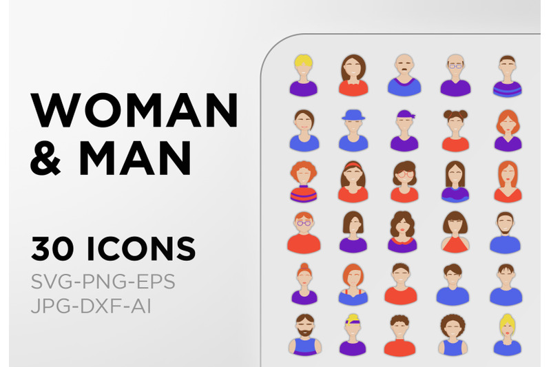 avatar-icon-pack-man-amp-woman-sign-art-collection