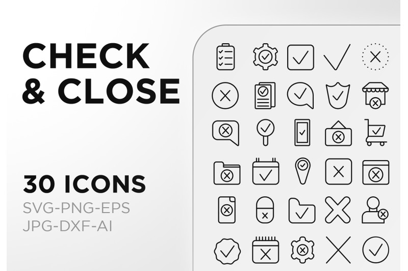 check-amp-close-icon-pack-line-sign-art-collection