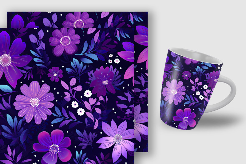 purple-flowers-garden-digital-papers