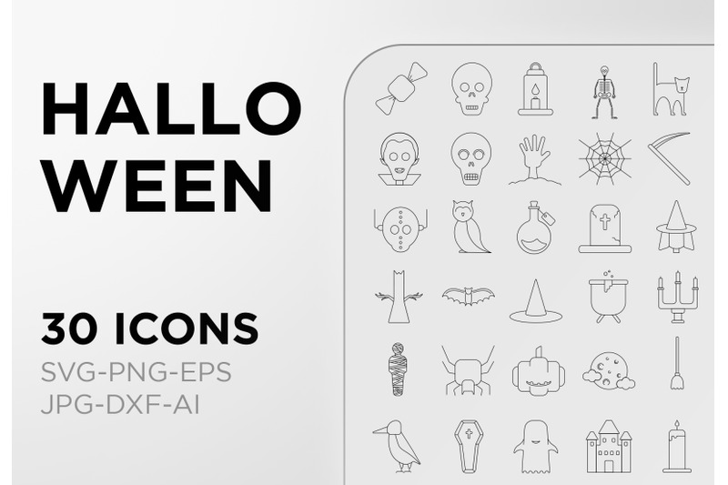 halloween-icon-pack-outline-sign-art-collection