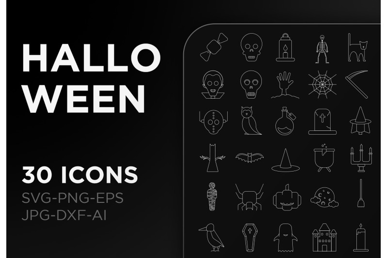 halloween-icon-pack-outline-sign-art-collection