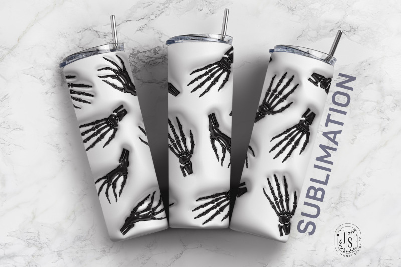 inflated-bubble-skeleton-hands-tumbler-wrap-3d-skinny
