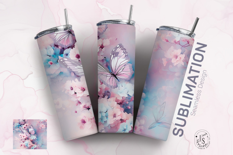pastel-butterfly-floral-tumbler-wrap-bundle-vibrant-flowers