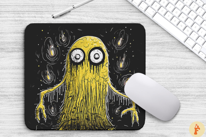 sketchy-doodle-ghost-monster-mouse-pad