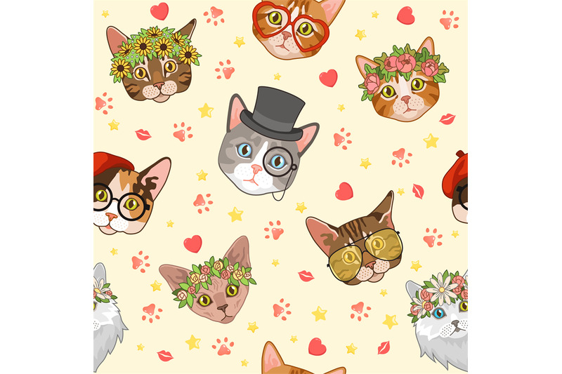 seamless-pattern-with-kittens-cat-heads-in-hats-and-glasses-flower-w