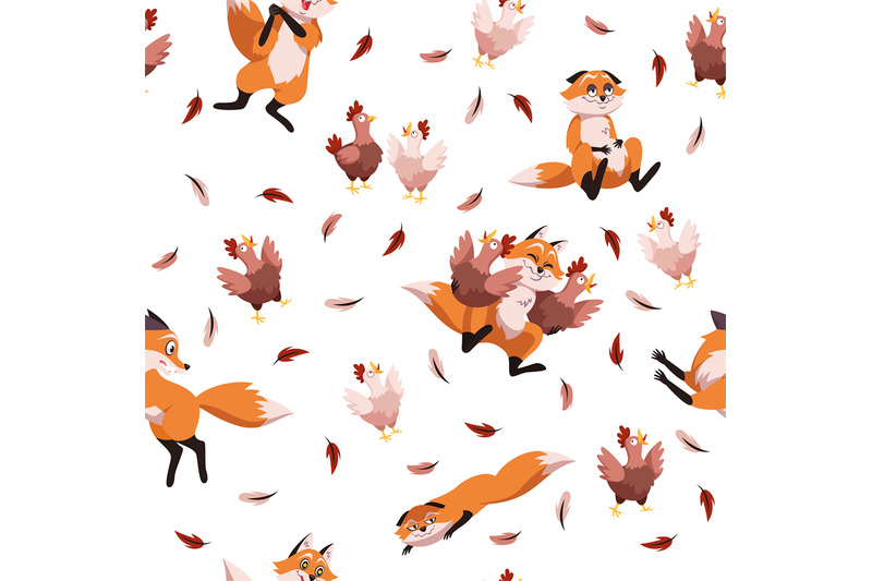 seamless-pattern-with-chickens-and-foxes-funny-childish-fabric-print