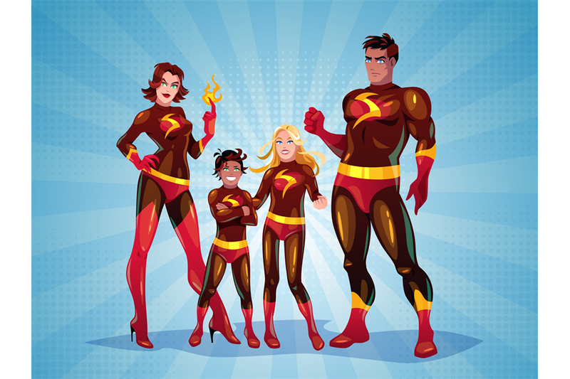 super-heroes-family-cartoon-parents-with-children-in-costumes-superp