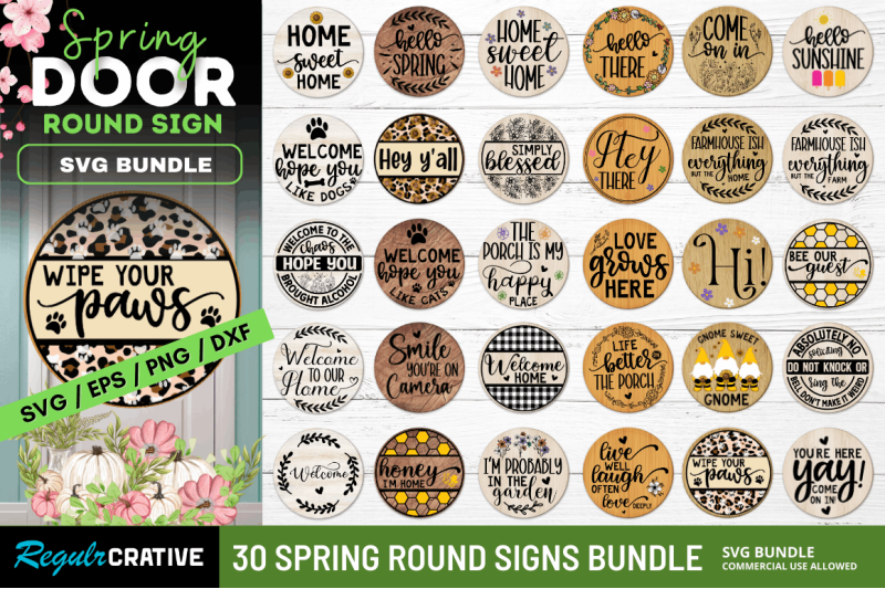 spring-door-round-signs-svg-bundle