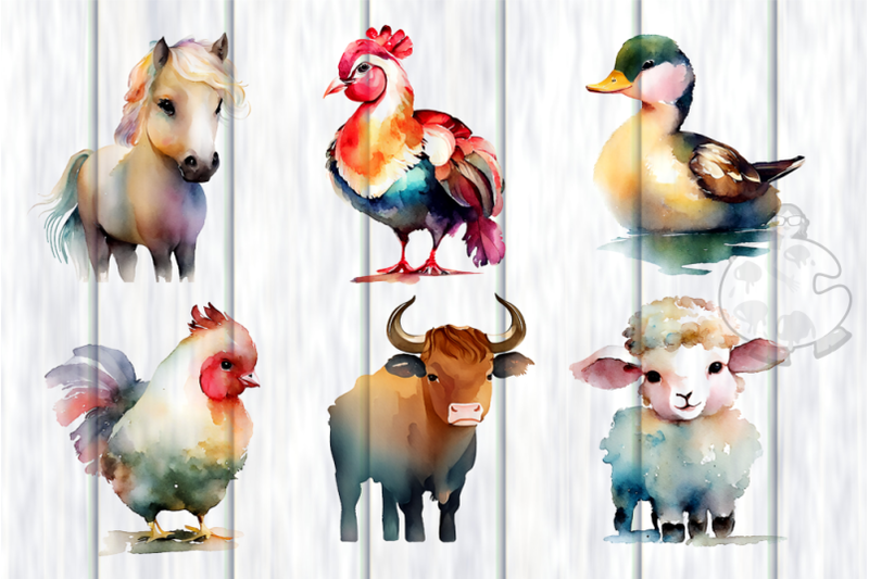 watercolor-farm-animal-clipart-illustrations