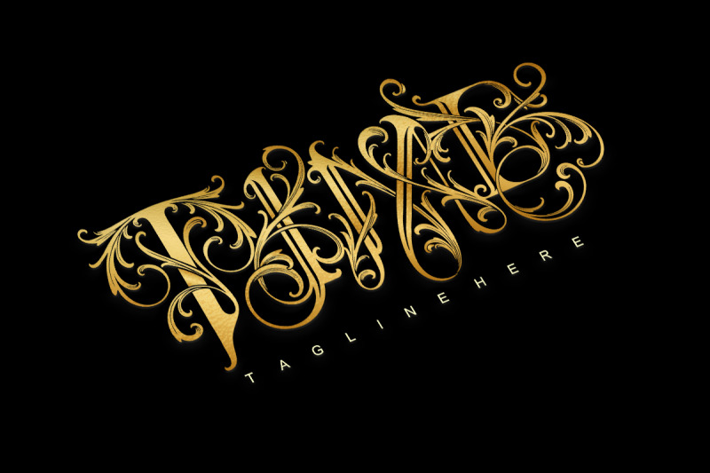 charm-elegant-gold-time-lettering-monogram-logo