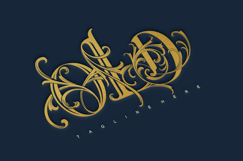 timeless-charm-old-lettering-gold-monogram-logo