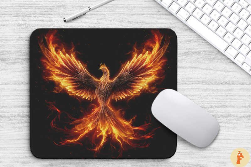 beautiful-burning-phoenix-mouse-pad