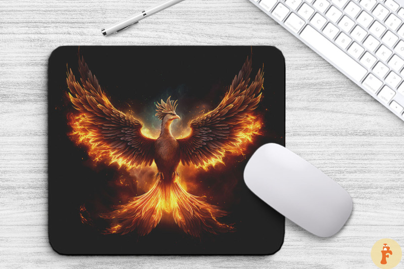 beautiful-burning-phoenix-mouse-pad