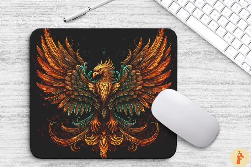 beautiful-golden-phoenix-mouse-pad