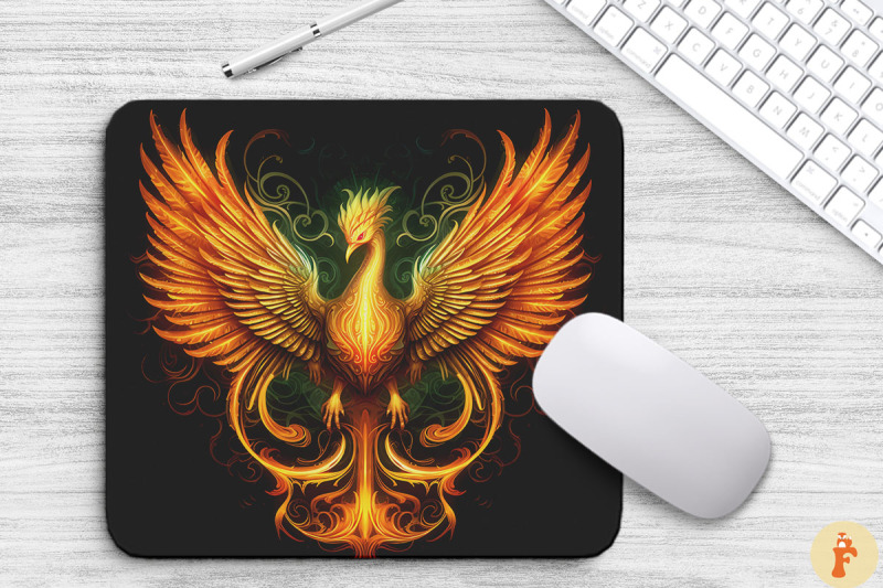 beautiful-golden-phoenix-mouse-pad