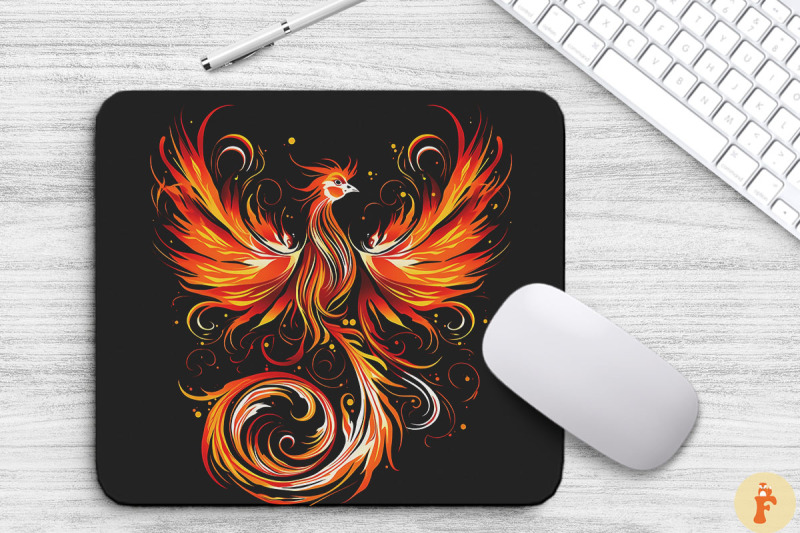 phoenix-on-fire-mouse-pad