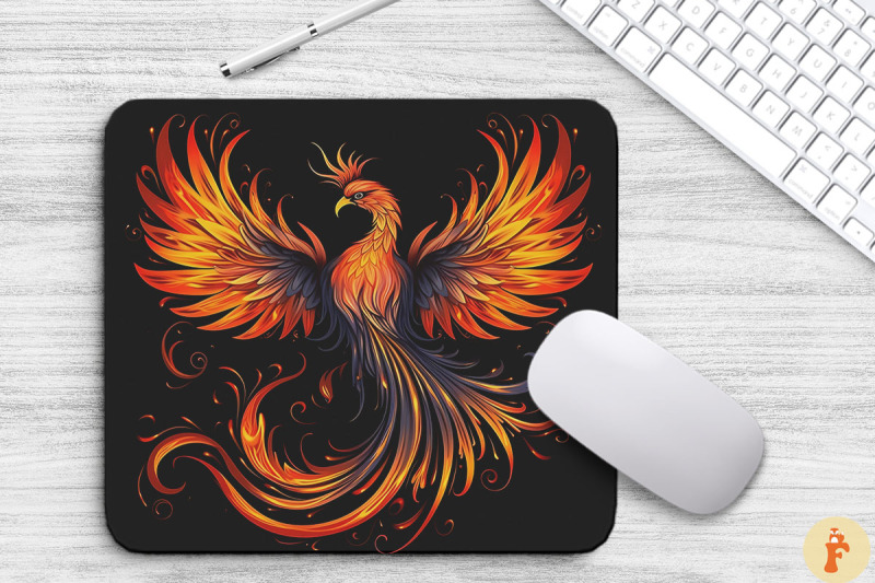 phoenix-on-fire-mouse-pad