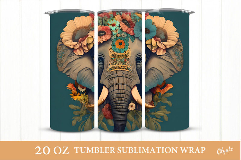 elefant-tumbler-sublimation-animal-tumbler-wrap
