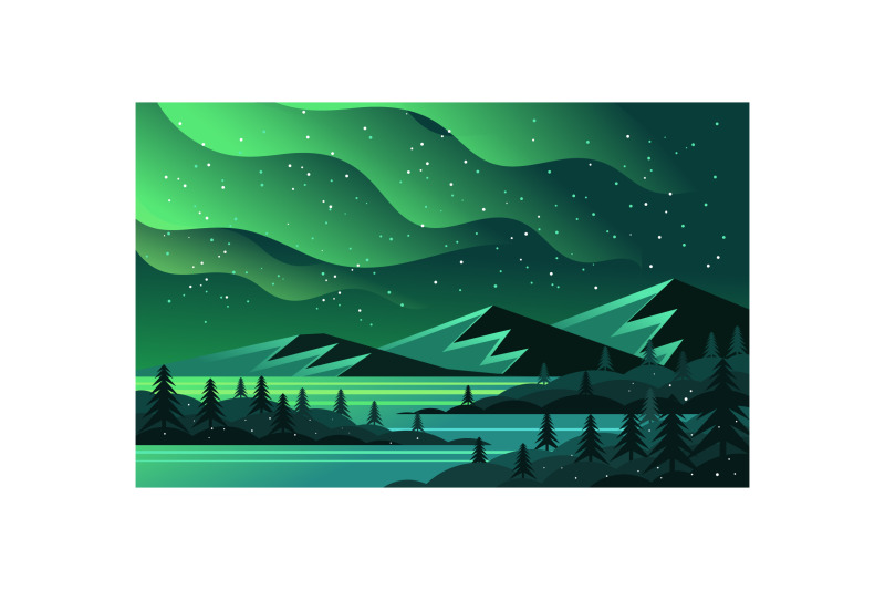 winter-night-landscape-northern-lights-aurora-borealis