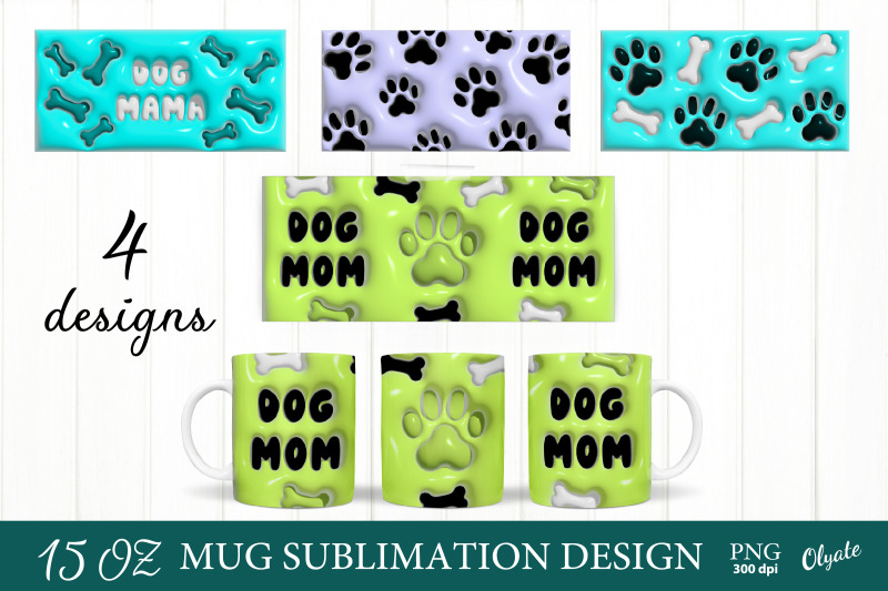 3d-puff-paw-mug-3d-inflated-dog-mug-bundle