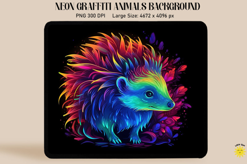 neon-and-glowing-graffiti-of-hedgehog