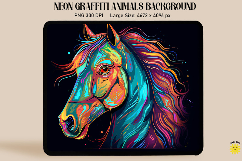 neon-and-glowing-graffiti-of-horse