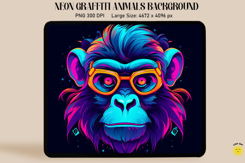 neon-and-glowing-graffiti-of-monkey