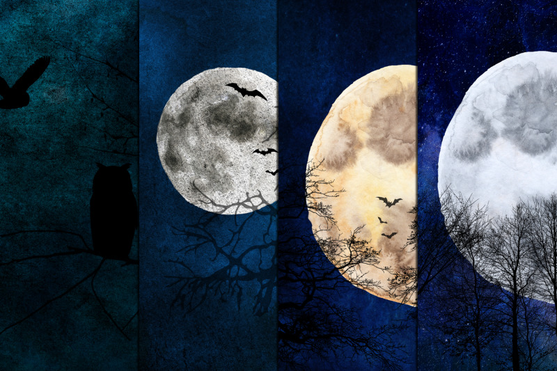 forest-and-full-moon-halloween-backgrounds