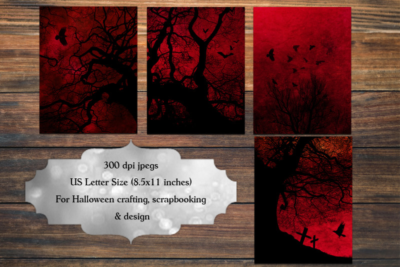 forest-silhouette-amp-red-sky-halloween-backgrounds