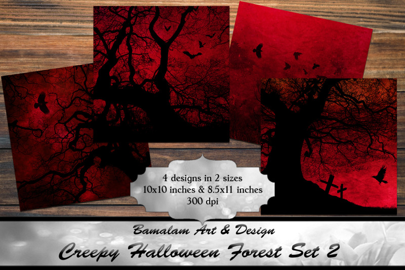 forest-silhouette-amp-red-sky-halloween-backgrounds