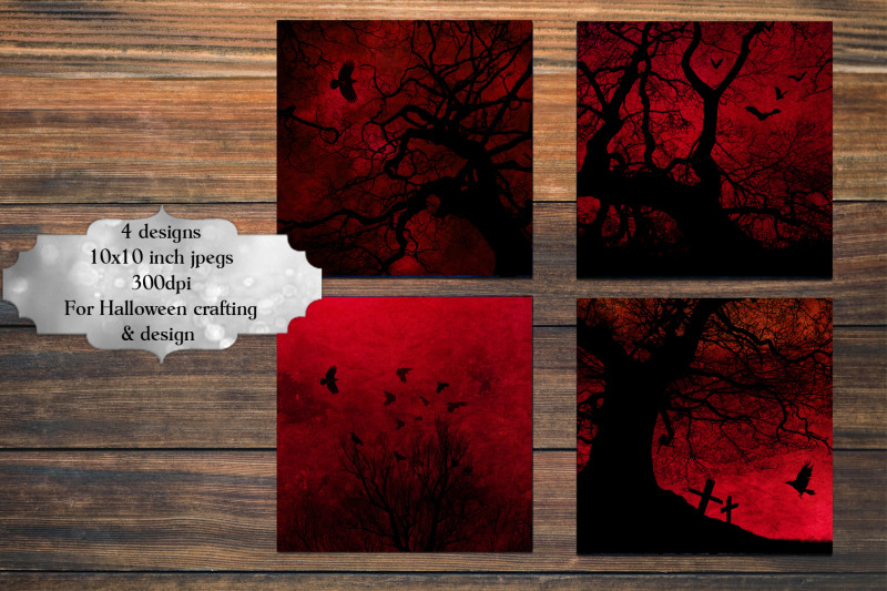 forest-silhouette-amp-red-sky-halloween-backgrounds