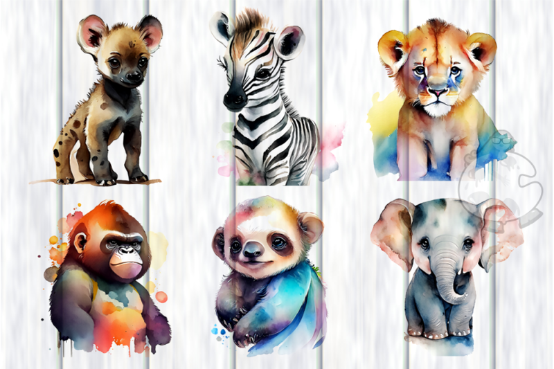 jungle-animals-watercolor-clipart-illustrations