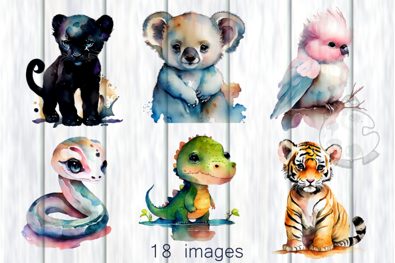 jungle-animals-watercolor-clipart-illustrations