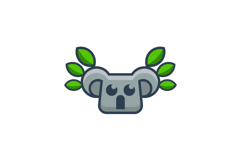 robot-bear-with-leaves-vector-template-logo-design