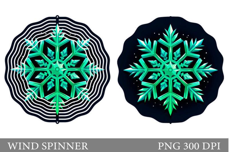 snowflake-spinner-sublimation-green-snowflake-wind-spinner