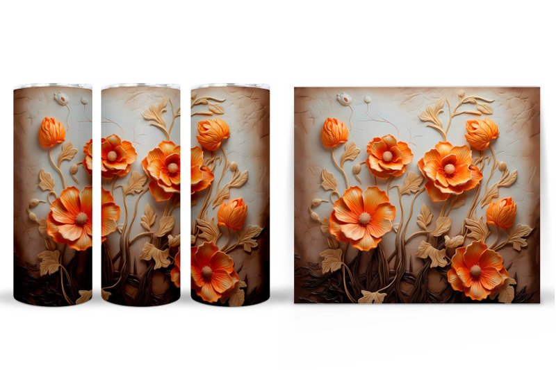 3d-flowers-tumbler-sublimation-flowers-plaster-tumbler-wrap